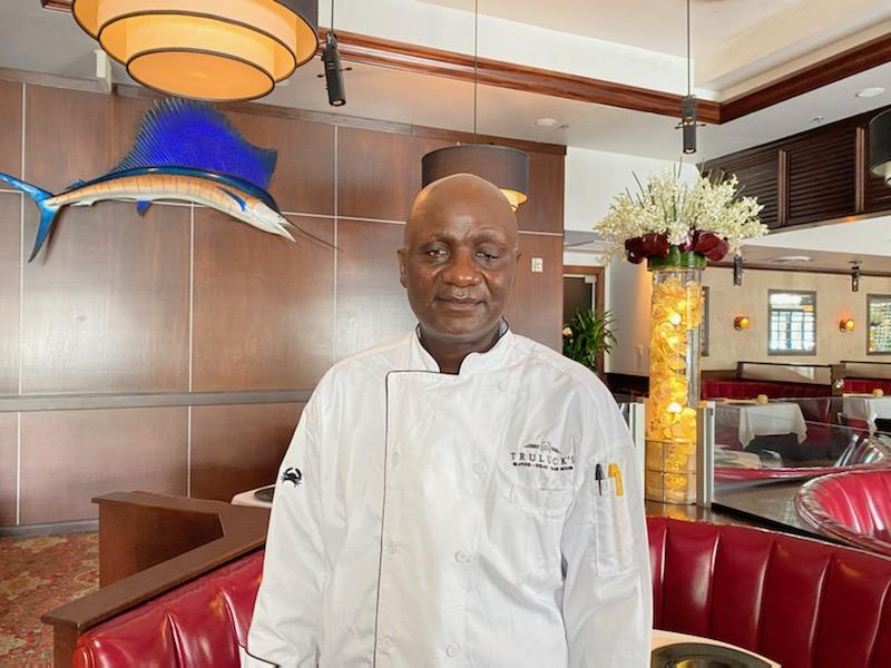 Chef Johnson Olawunmi in the Houston dining room
