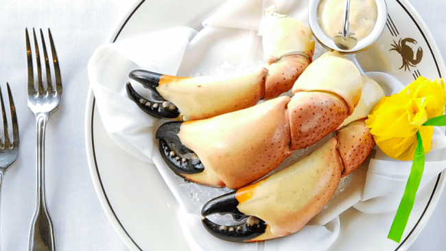 picture of Fresh Florida stone crab claws on a plate