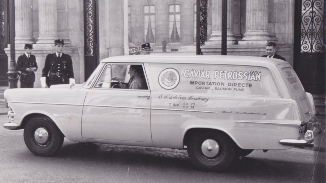 picture of the Petrossian caviar station wagon from the 1950s