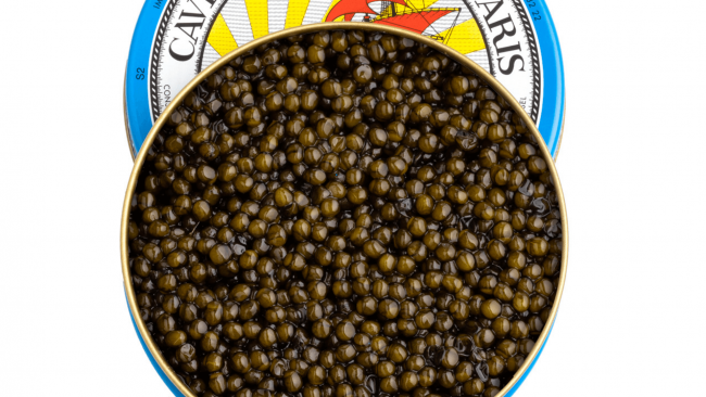 a picture of a tin of Petrossian Caviar