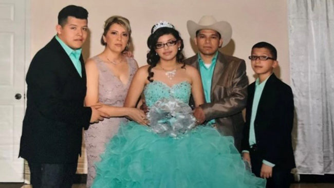 picture of Chef Misael with his family at his daughters quinceanera