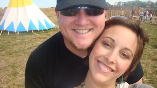 Cary Grider and his wife at an outdoor park venue