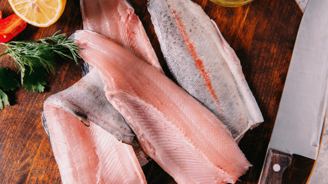 photo of trout filets prepped for cooking