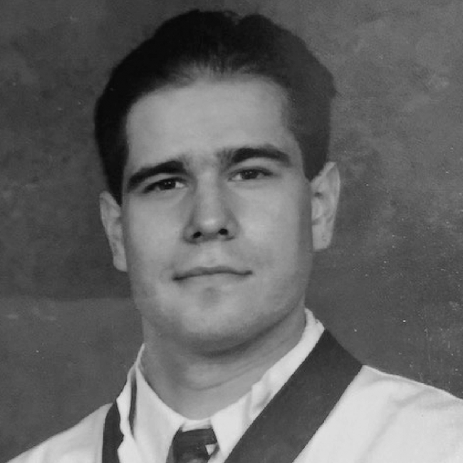 chef Thomas as a young man upon graduation from the culinary institute of America