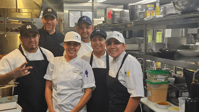 Paula with the culinary crew at the Dallas location